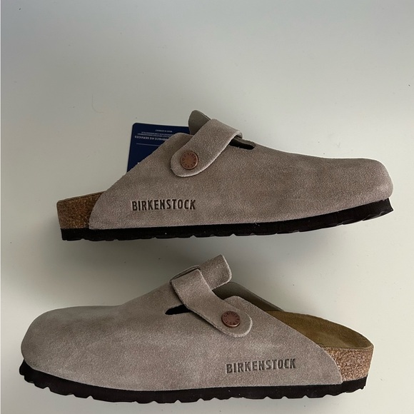 Taupe Grey Boston Birkenstocks Clogs - EU 38 - Picture 2 of 5